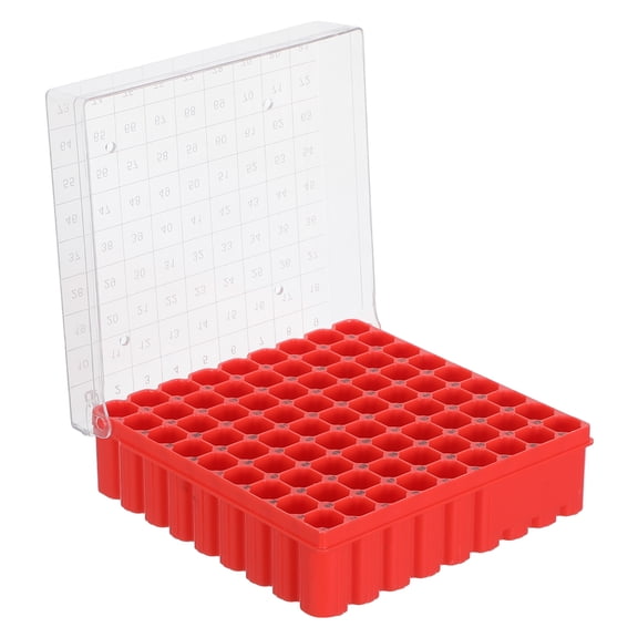 FUTUREORYY Lab Cryogenic Box, Red Plastic, Waterproof, 81-Well, Ultra-Low Temperature