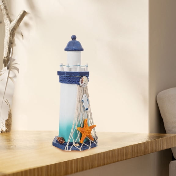 FUTUREORYY Lighthouse Model Decorative Small Lighthouse Figurines Mediterranean Style Desk Decor 1Pack