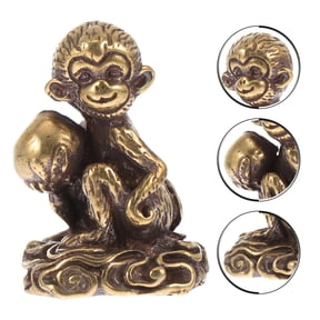 FUTUREORYY Mini Copper Statue Decorative Figurine for Home Office Desk Shelf 1 Piece