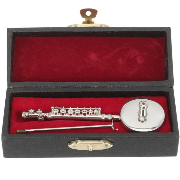 FUTUREORYY Mini Flute Model 1 Set Silver Copper for Miniature Wind Instruments Toy and Interior Decoration