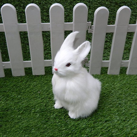FUTUREORYY Miniature Figurine Bunny Figures White Polyethylene 1Set