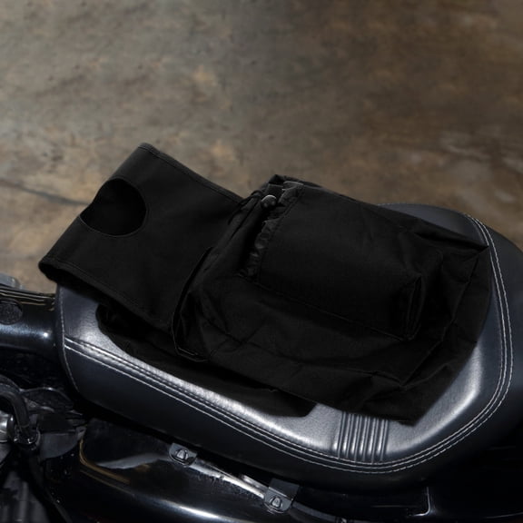 FUTUREORYY 600D Oxford Fabric Atv Storage Bag Black Waterproof with Spacious Dual Pockets