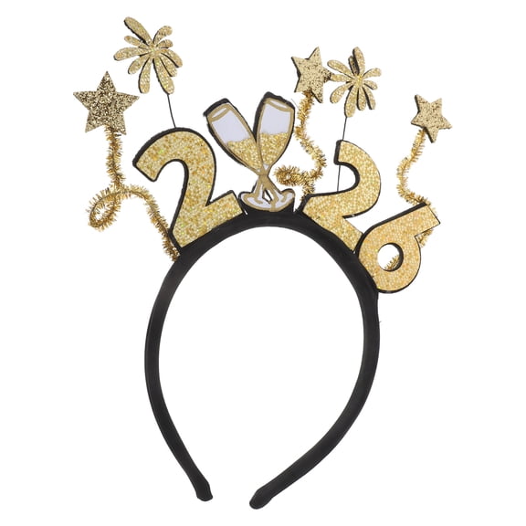 FUTUREORYY Multi Color Happy New Year Headband with Star Design for Festive Party Decoration