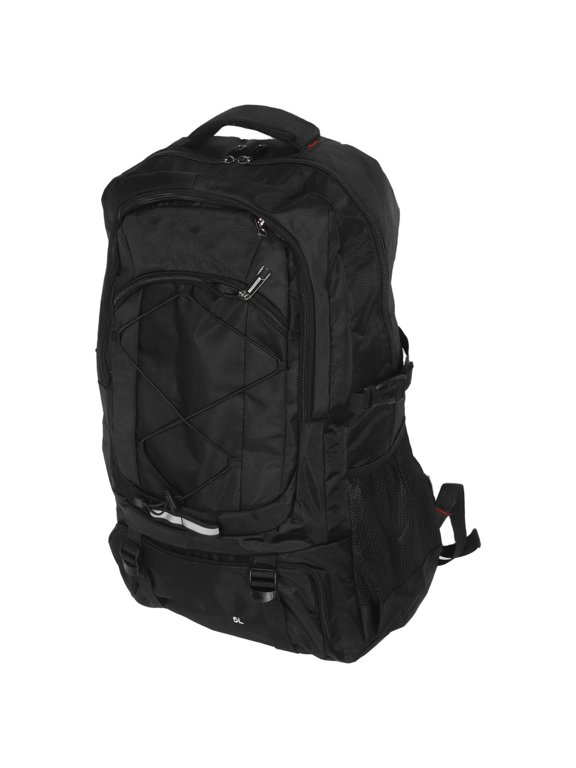 Outdoor Hiking Backpack, Black Nylon, Large Capacity, Durable, Waterproof, Ergonomic Comfort