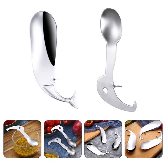 FUTUREORYY Passion Fruit Open Tool Kit 2Pcs Silver Kitchen Tools & Gadgets With Spoon Function For Home Users