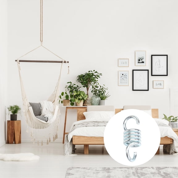 FUTUREORYY Plated Silver Steel Hanging Spring for Porch Swing Heavy Duty with Dual Clip Hooks