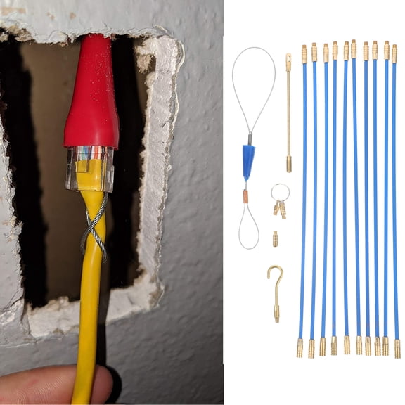 FUTUREORYY 1Set Electrical Threader for Cable with Durable Glass and Plastic Blue Material