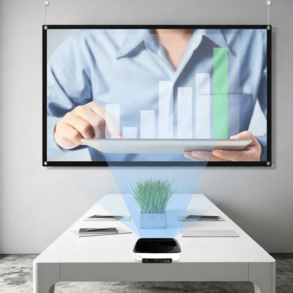 FUTUREORYY Portable White Projector Screen for Home Use with Uniform Light Diffusion and Easy Installation