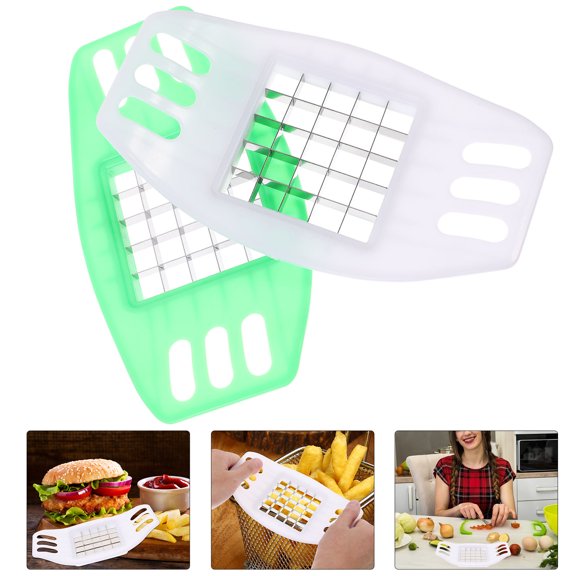 FUTUREORYY Potato Cutting Machine with Stainless Steel Blades Orange Metal and Plastic Potato Chips Cutter