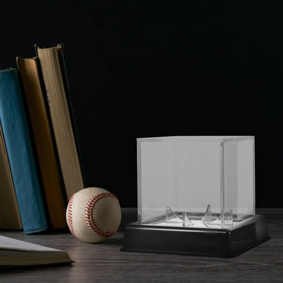 FUTUREORYY Practical Black Baseball Display Box for Home Use with Clear Plastic Case and Stable Ball Display