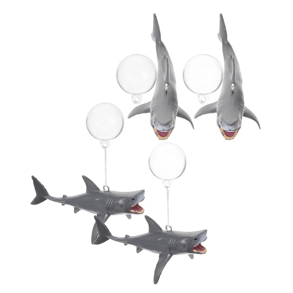 FUTUREORYY 4 Sets Floating Shark Aquarium Ornament with Pvc Easy Cleaning