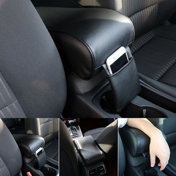 FUTUREORYY Rectangular Arm Rest Car Cushion Black 1Set for Center Console Protection