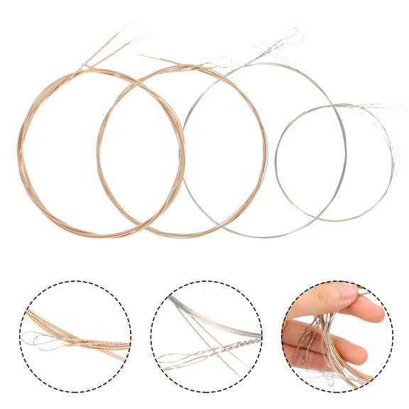 FUTUREORYY Replacement Mandolin Strings Kit Durable and Crisp Sound 8 Strings Golden Stainless Steel