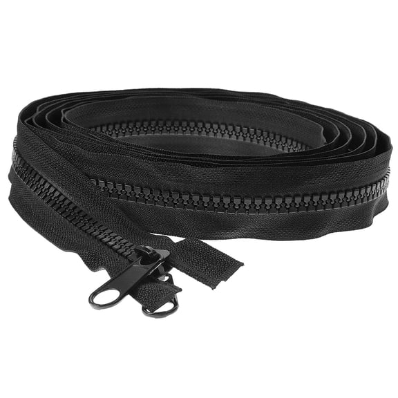 FUTUREORYY Reusable Black Zipper with Double Sided Pull for Sewing Jackets Bags Sleeping Bags and More