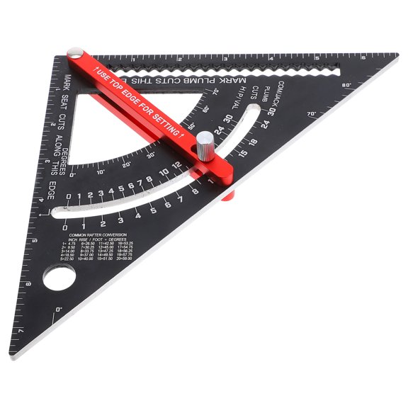 FUTUREORYY Safety Ruler Adjustable Triangle Ruler Aluminum Alloy Black 1Pack