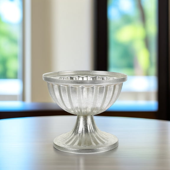 FUTUREORYY Vintage Plated Silver Metal Flower Vase with Smooth Surface for Kitchen Table Centerpiece
