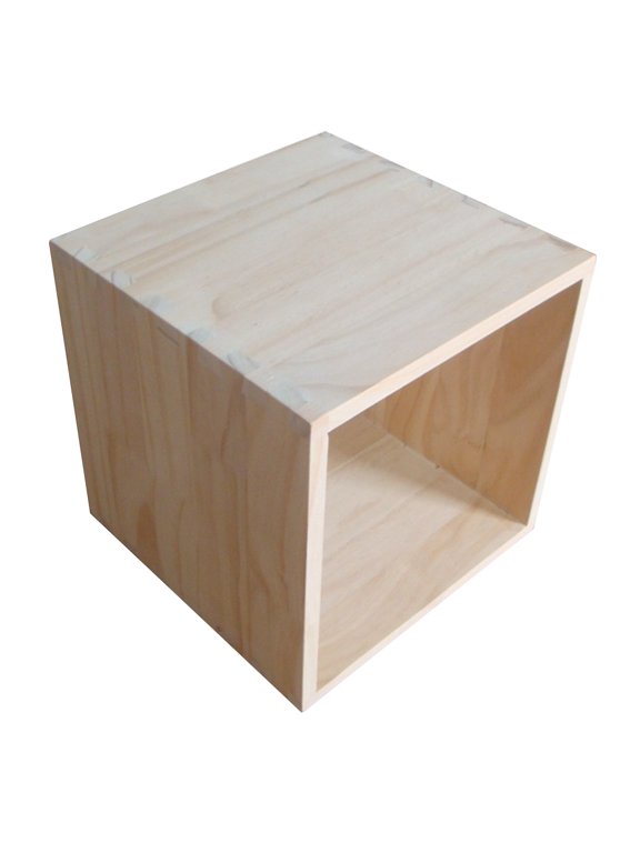 Durable Unfinished Wooden Storage Box with Dovetail Joinery for Home Use
