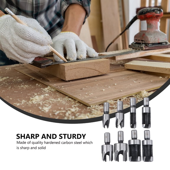 FUTUREORYY Spade Drill Bits 8Pcs Set Plug Cutter For Woodworking Projects 11.8 x 4.7 x 1.6in