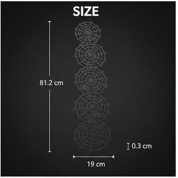 FUTUREORYY Spider Web Nonwovens Table Runner Black for Restaurant Decor