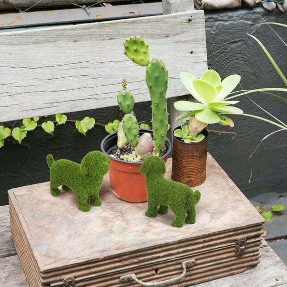 FUTUREORYY Topiary Puppy 1Pack Flocking Dog Figurine For Home Decoration And Garden Enthusiasts