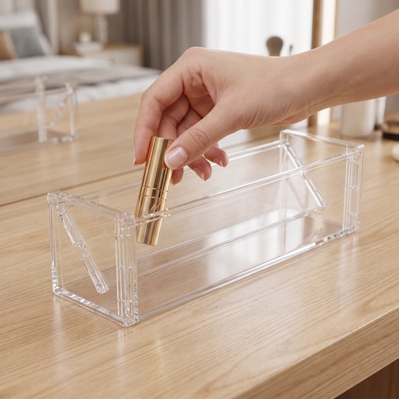 FUTUREORYY Transparent Dressing Table Storage Rack with Modular Design for Home Vanity Cosmetics