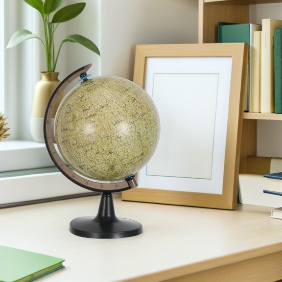 FUTUREORYY Transparent Moon Model with Stand, Rotating Lunar Globe for Homeschool Science, Printed Lunar Map, Plastic