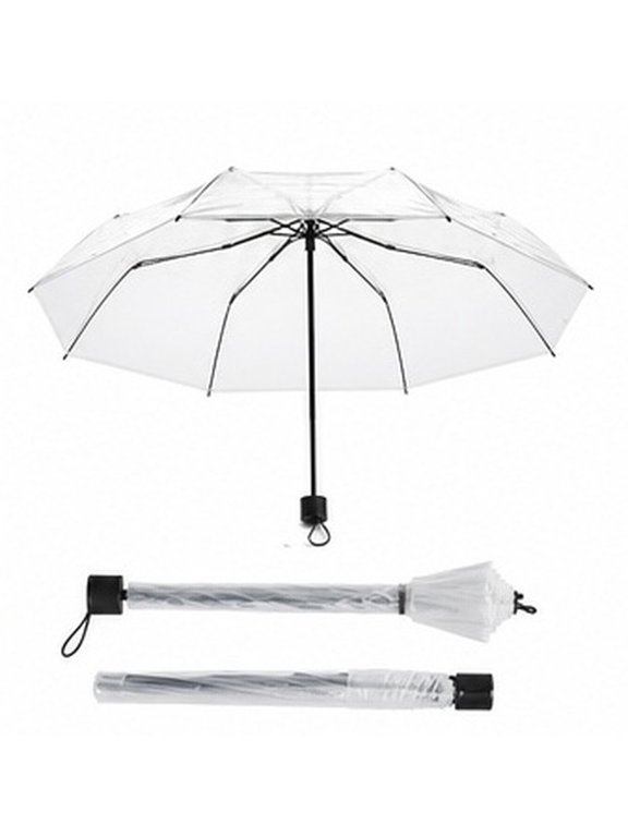 Travel Windproof Umbrella White Automatic Folding Umbrella Compact Lightweight and Durable
