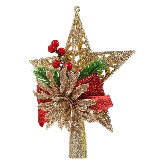 FUTUREORYY Treetop Color Plastic 1Pcs Decorative Tree Topper For Festive Atmosphere Five-Pointed Shape Design Home Banquet