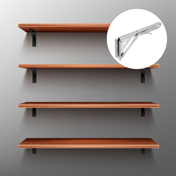 FUTUREORYY Triangle Shelf Brackets Metal Wall Mounts Sturdy Stainless Steel for Organizing Shelves