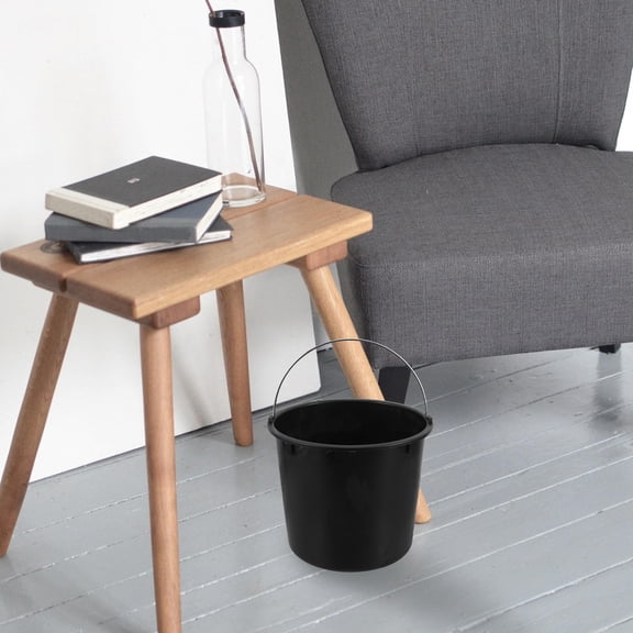 FUTUREORYY Utility Bucket with Handle for Bathroom and Patio Black Plastic Bucket