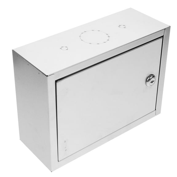 FUTUREORYY Wall Mount Lock Box Silver Curved Design Milk Container 1Set 9.82X7.07X3.54In