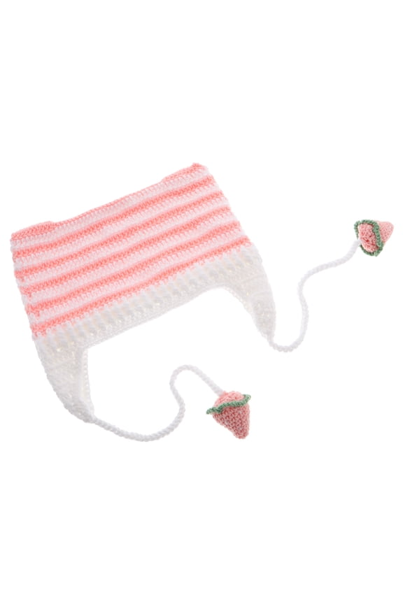 Soft Warm Knitted Cat Ear Beanie Hat with Pull-On Earflaps Woolen Cap for Winter Cold Weather
