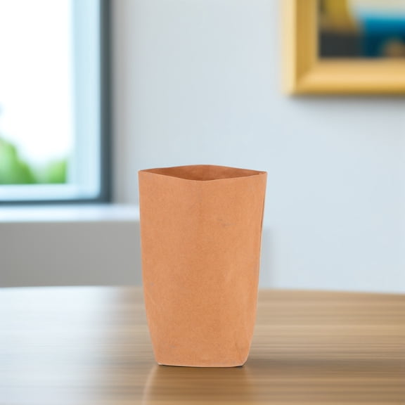 FUTUREORYY Waterproof Kraft Paper Planter Pot Light Brown Durable Indoor Outdoor Garden Use