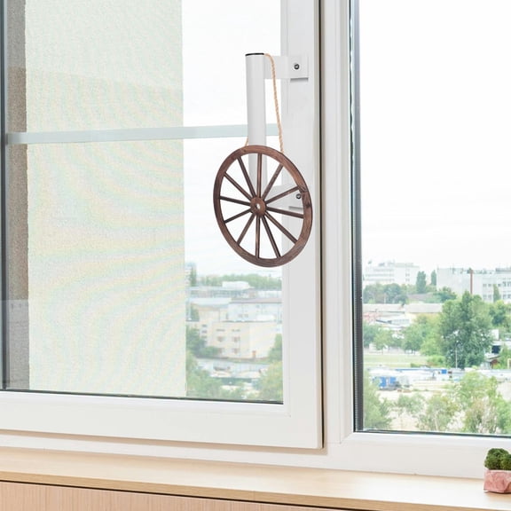 FUTUREORYY Western Room Decor Wood Wheel 1Set 7.9X7.9X0.2In