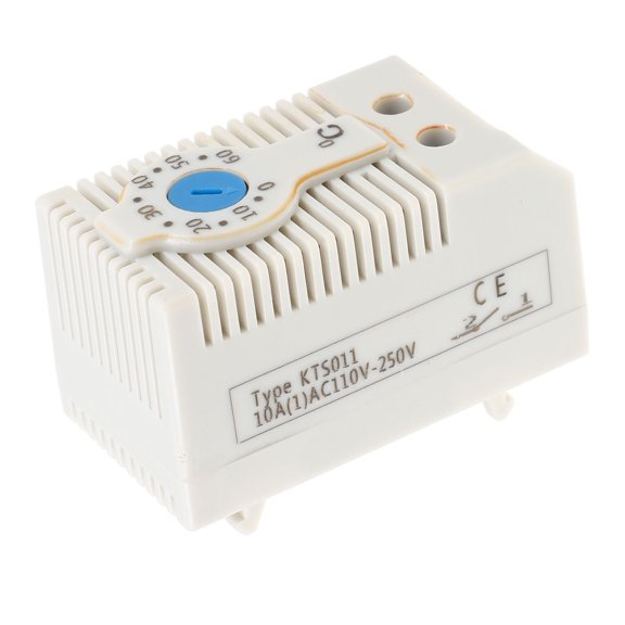 FUTUREORYY White ABS Mechanical Temperature Controller with Din Rail Mounting for Cabinet Climate Control