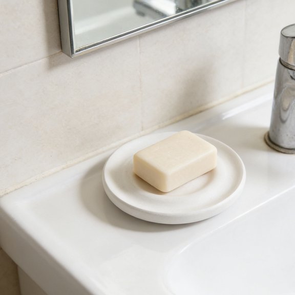 FUTUREORYY White Diatomite Soap Holder Stone Tray for Kitchen Sponge and Bathroom Counter Use