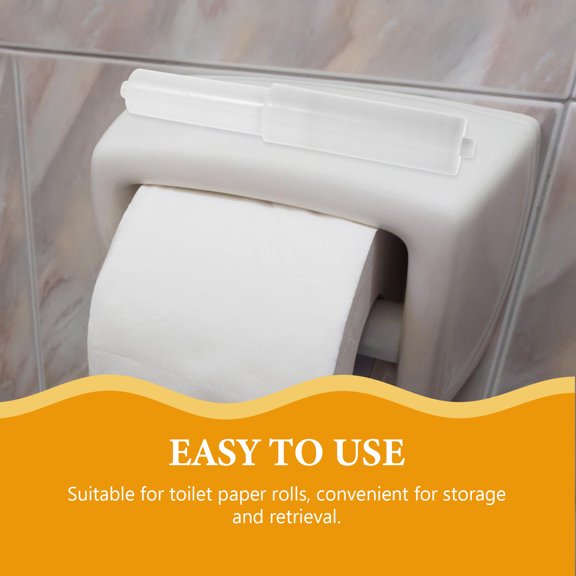FUTUREORYY White Roll Paper Stand with Retractable ABS Rod for Bathroom and Kitchen Use