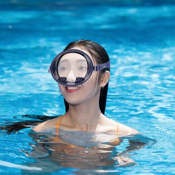 FUTUREORYY Wide Frame Unisex Swim Goggles Adult Ergonomic Protector in Dark Blue 15.5x12x8cm 1Pcs