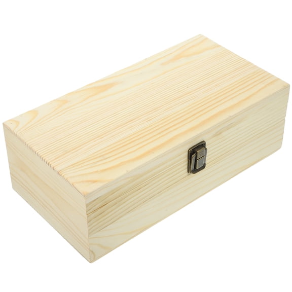 FUTUREORYY Wood Essential Oil Holder Rectangular Light Yellow 1Set 9.8x5.9x3.5in Portable Protection Display Case