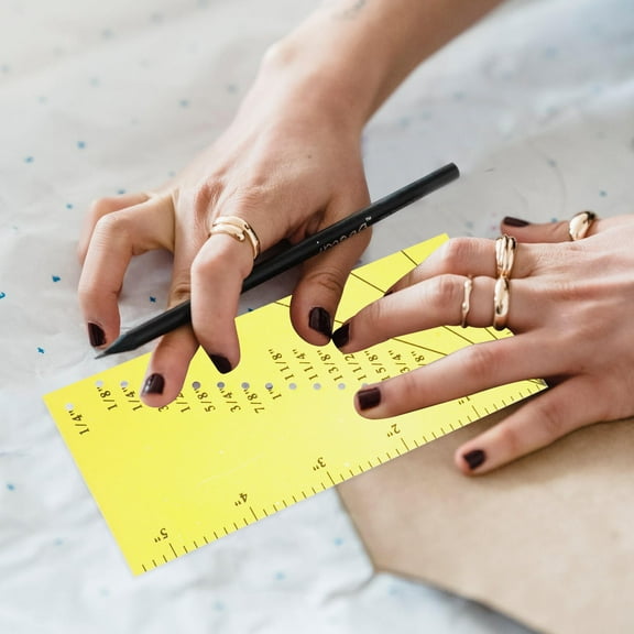 FUTUREORYY Yellow Perforated Resistance Ruler - Precision Measuring Tool for Sewing, Quilting, Patchwork and Craft Projects