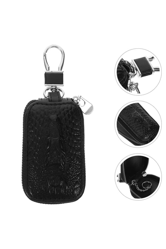 Zippered Black Key Organizer Case for Car Keys Lightweight and Protective