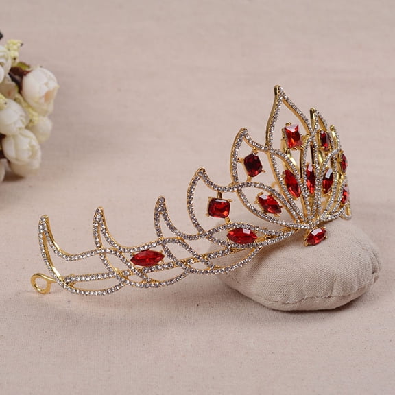 FUTUREORYY bridal crowns Elegant Crown for Bride with Rhinestone and Imitation Gold 1Pack