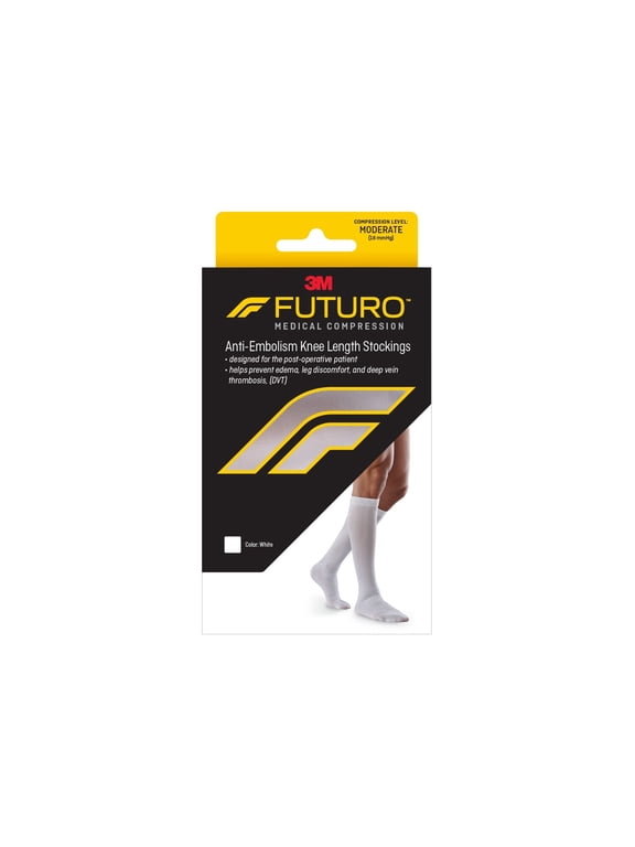 Anti-Embolism Knee Highs, Unisex, Large, Moderate Compression