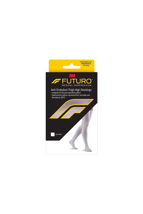 Anti-Embolism Thigh Highs, Unisex, Medium, Moderate Compression