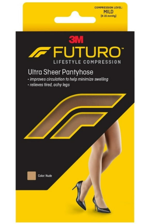 Energizing Ultra Sheer Pantyhose For Women French Cut Mild Large Nude, 1 Pair (Pack of 4)