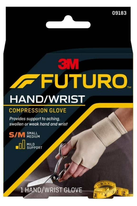 Hand/Wrist Compression Glove Mild Support S-M 1 Each (Pack of 4)