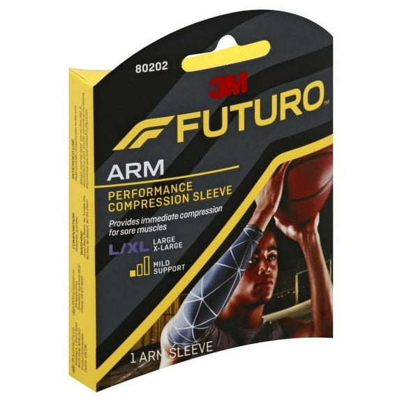 FUTURO Performance Compression Arm Sleeve, Large/X Large, Breathable Fabric, Athletic Arm Sleeve