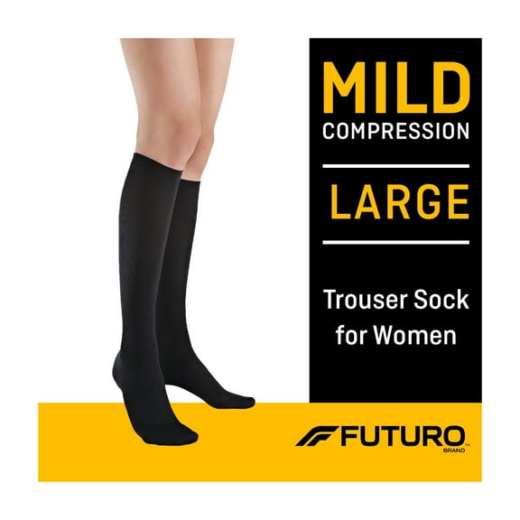 FUTURO Trouser Socks, Large, Mild Compression, Female