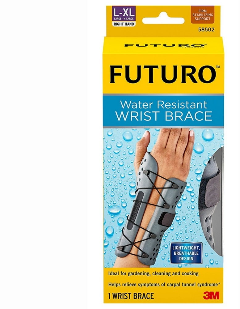 FUTURO Water Resistant Wrist Brace for Right Hand, Large/XLarge 1 ea