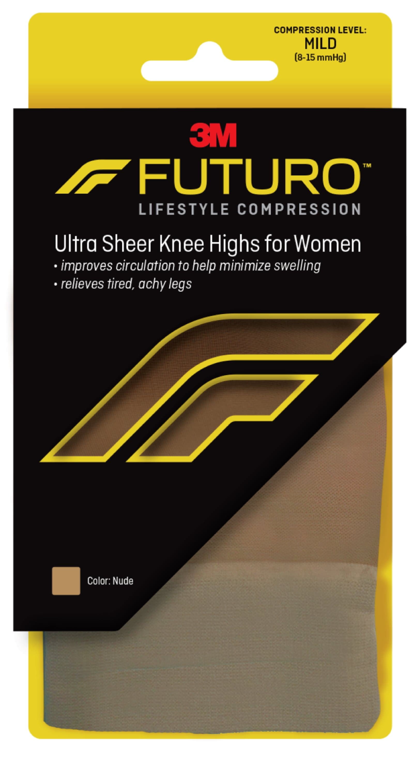 FUTURO Women's Compression Knee Highs, Medium, Nude, Mild Compression